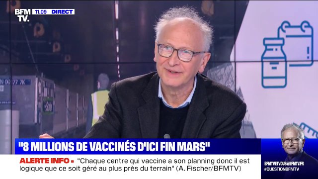 Alain Fischer: Le prochain vaccin c'est Janssen, on espère qu'il pourra être disponible début avril Le Pr Fischer répond à toutes vos questions sur BFMTV
