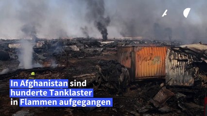Flammeninferno: Hunderte Tanklaster in Afghanistan zerstört