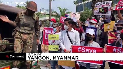 Heavy army presence in Myanmar's biggest city as protests continue