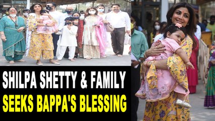 Shilpa Shetty and family visit Siddhivinayak temple for Samisha's first birthday