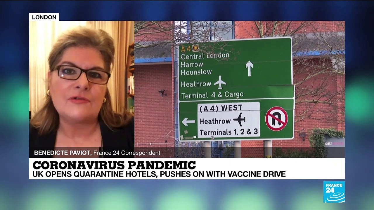 UK opens quarantine hotels, pushes on with vaccine drive