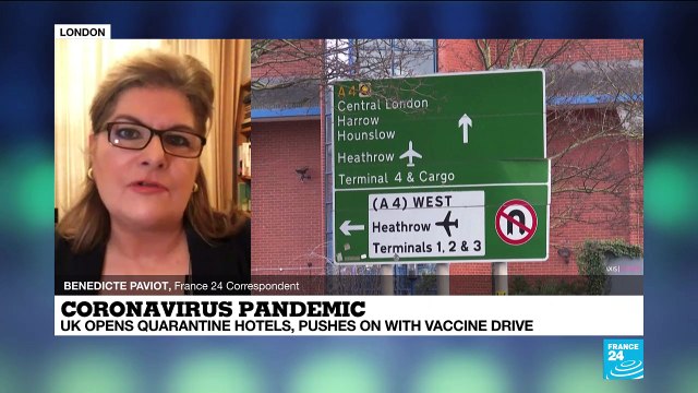 UK opens quarantine hotels, pushes on with vaccine drive