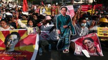 Myanmar protests resume, internet restored as military circles