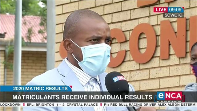Clebrations as pupils receive their matric results