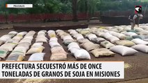 Prefectura secuestró más de once toneladas de granos de soja en Misiones