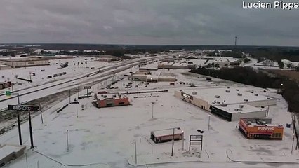 Drone Footage of Snow in Beaumont Texas