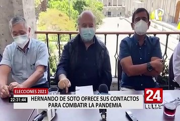 Hernando de Soto ofreció a Sagasti su plan de gobierno para enfrentar la pandemia