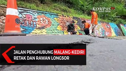 Membahayakan, Jalan Penghubung Malang-Kediri Retak