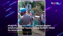 Jalan Tiba-Tiba Amblas, Mobil Kijang Nyungsep Masuk Lubang