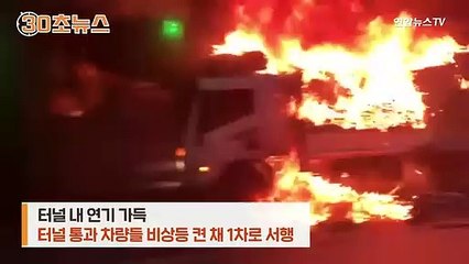 [30초뉴스] 터널 안 불타는 트럭…출근길 '새내기 소방관'이 껐다