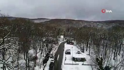 Karlar altındaki Belgrad Ormanı'ndan kış manzaraları