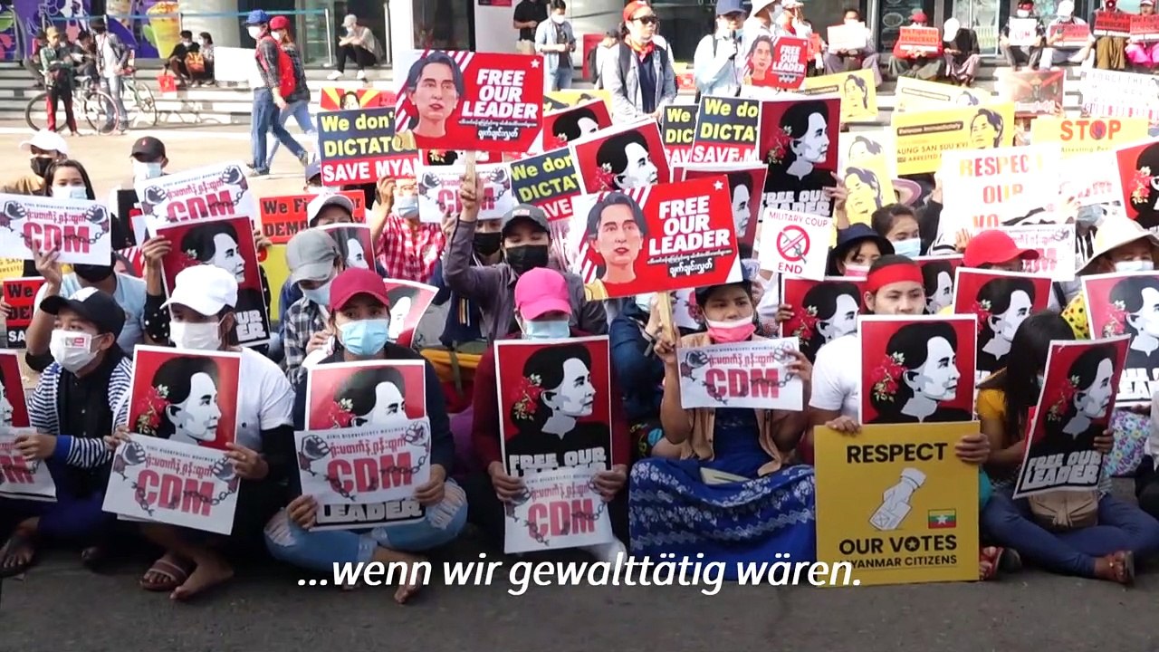 Demonstranten in Myanmar lassen sich nicht einschüchtern