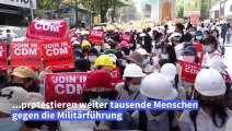 Demonstranten in Myanmar lassen sich nicht einschüchtern