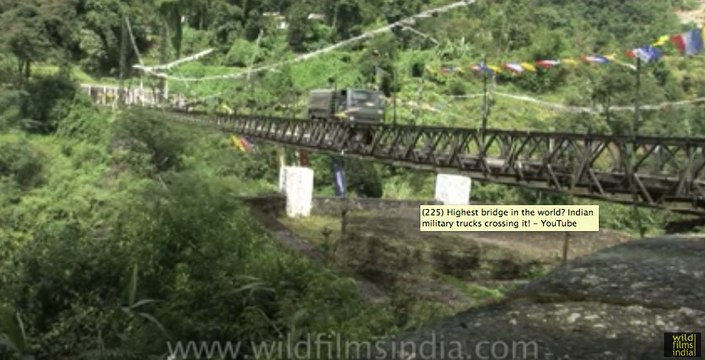 Highest bridge in the world_ Indian military trucks crossing it!