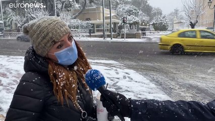 Athènes sous la neige