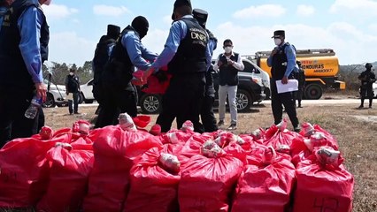 Policía de Honduras quema más de 1,4 toneladas de cocaína