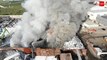 Incendio en una chatarrería en Leganés desde un dron