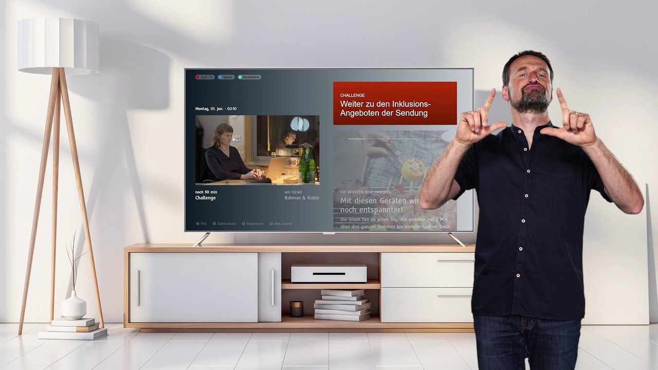 'Fernsehen für alle – voll inklusiv mit HbbTV', Erklärfilm Mediathek kabeleins 25p