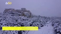 Footage Shows Acropolis and Other Greek Landmarks Covered in Snow After Winter Storm!
