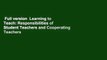 Full version  Learning to Teach: Responsibilities of Student Teachers and Cooperating Teachers