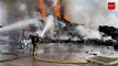 En fase de control el incendio de miles de lavadoras de una chatarrería en Leganés