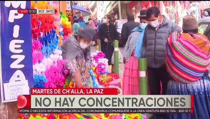 El martes de ch'alla en La Paz se realiza con medidas de bioseguridad