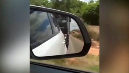 Inconcebível: Vídeo mostra caminhoneiro jogando automóvel para fora da pista; PRF deteve condutor por embriaguez