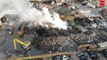 Vistas aéreas de un incendio industrial en Leganés