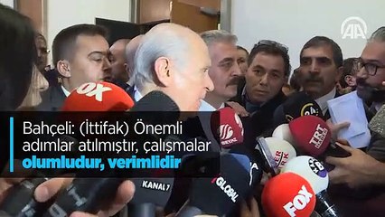 Bahçeli: (İttifak) Önemli adımlar atılmıştır, çalışmalar olumludur, verimlidir