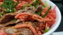 松屋 ネギ豚カルビ丼大盛り豚汁2/17