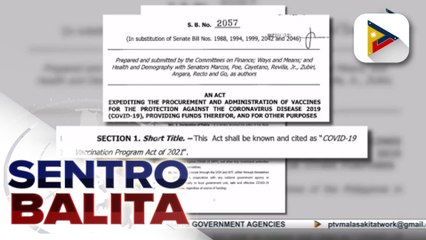 Panukalang batas para sa COVID-19 vaccination program ng pamahalaan, isinusulong sa Senado