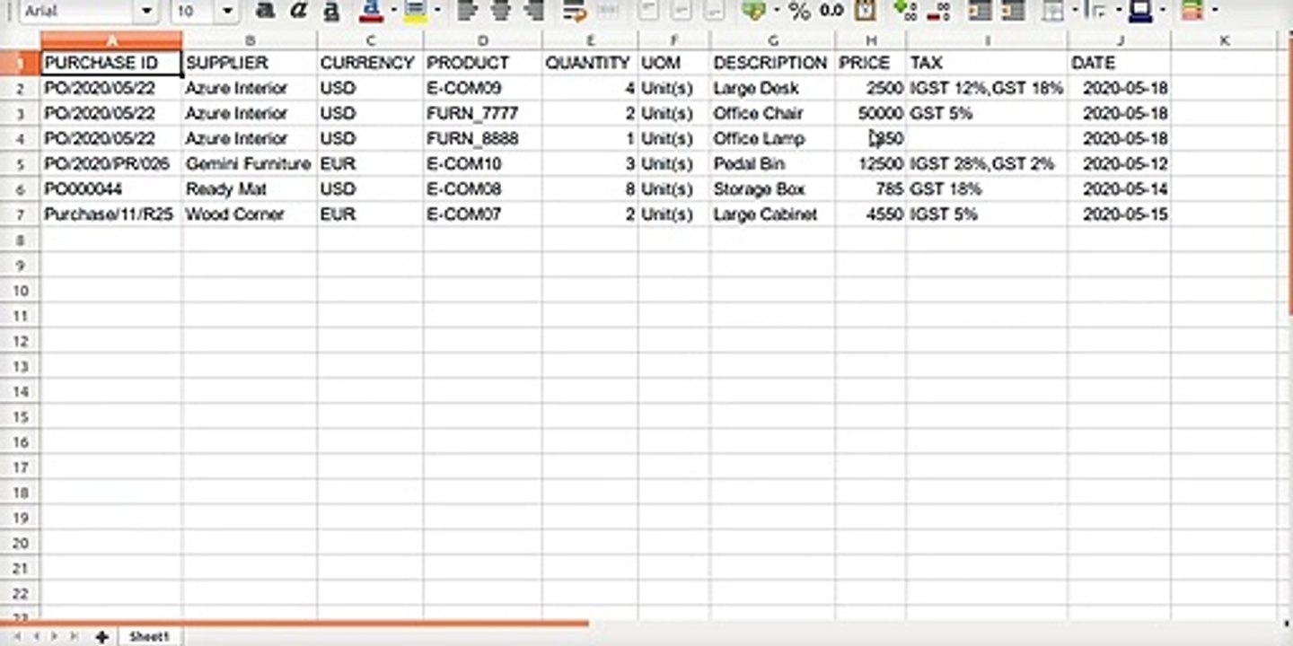 How to Import Sale Order and Purchase Order from XLS or CSV File |  Odoo