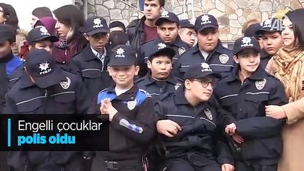 Engelli çocuklar polis oldu