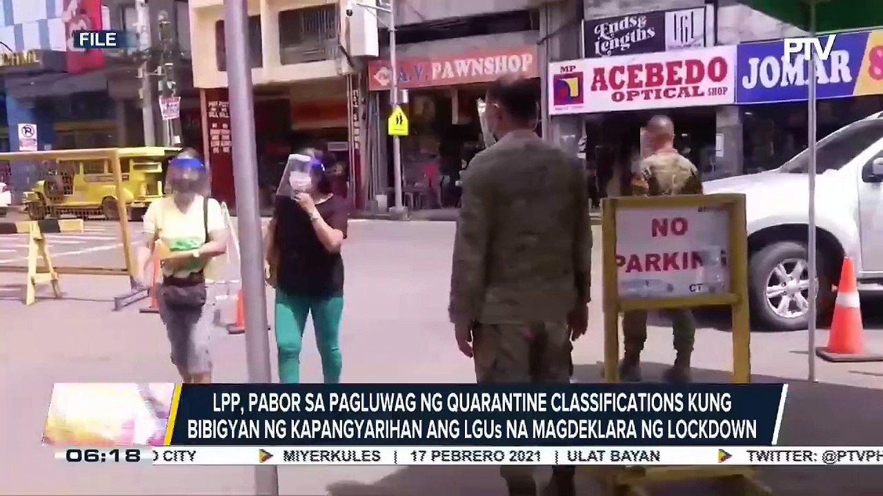 League of Provinces of the Philippines, pabor sa pagluluwag ng quarantine classifications kung bibigyan ng kapangyarihan ang LGUs na magdeklara ng lockdown
