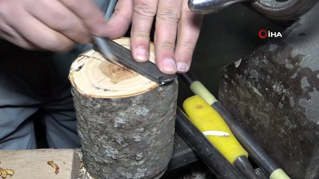 Kurumuş ağaçları sanat eserine dönüştürüyor