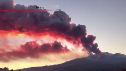 Espectacular nueva erupción del volcán Etna en Sicilia