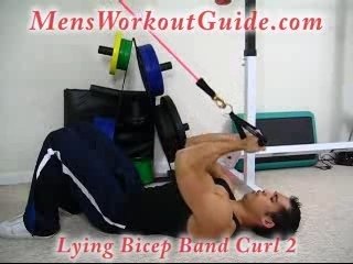 Exercise of the Day:  Lying Bicep Band Curl 2