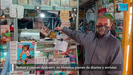 Roban y causan destrozos en histórico puesto de diarios