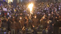 Disturbios y cargas policiales en la manifestación de apoyo a Pablo Hasél en Madid
