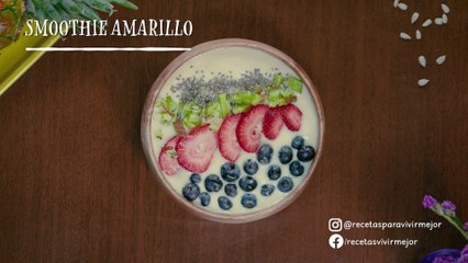 Smoothie de piña, mango, banana y durazno