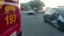 Motorista envolvido em acidente reclama de ônibus estacionados no Maria Luíza