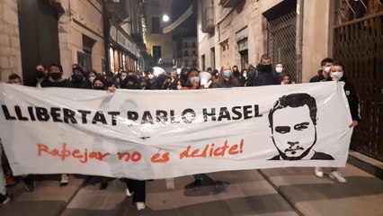 Nueva protesta en Girona pidiendo libertad para Pablo Hasel