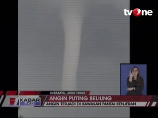 Angin Puting Beliung di Pantai Kenjeran Bikin Geger