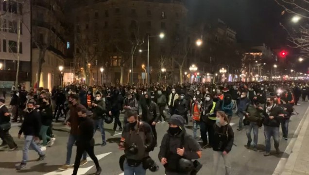 Segunda jornada de protestas en Barcelona por el encarcelamiento de Pablo Hasel
