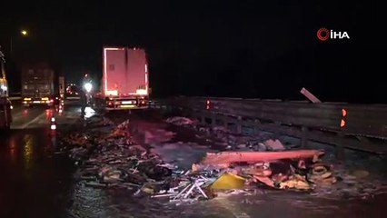 Bursa’da kimyasal madde yüklü TIR yandı