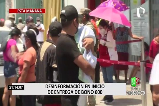 Beneficiarios denuncian caos y aglomeraciones en el primer día para cobrar el Bono 600