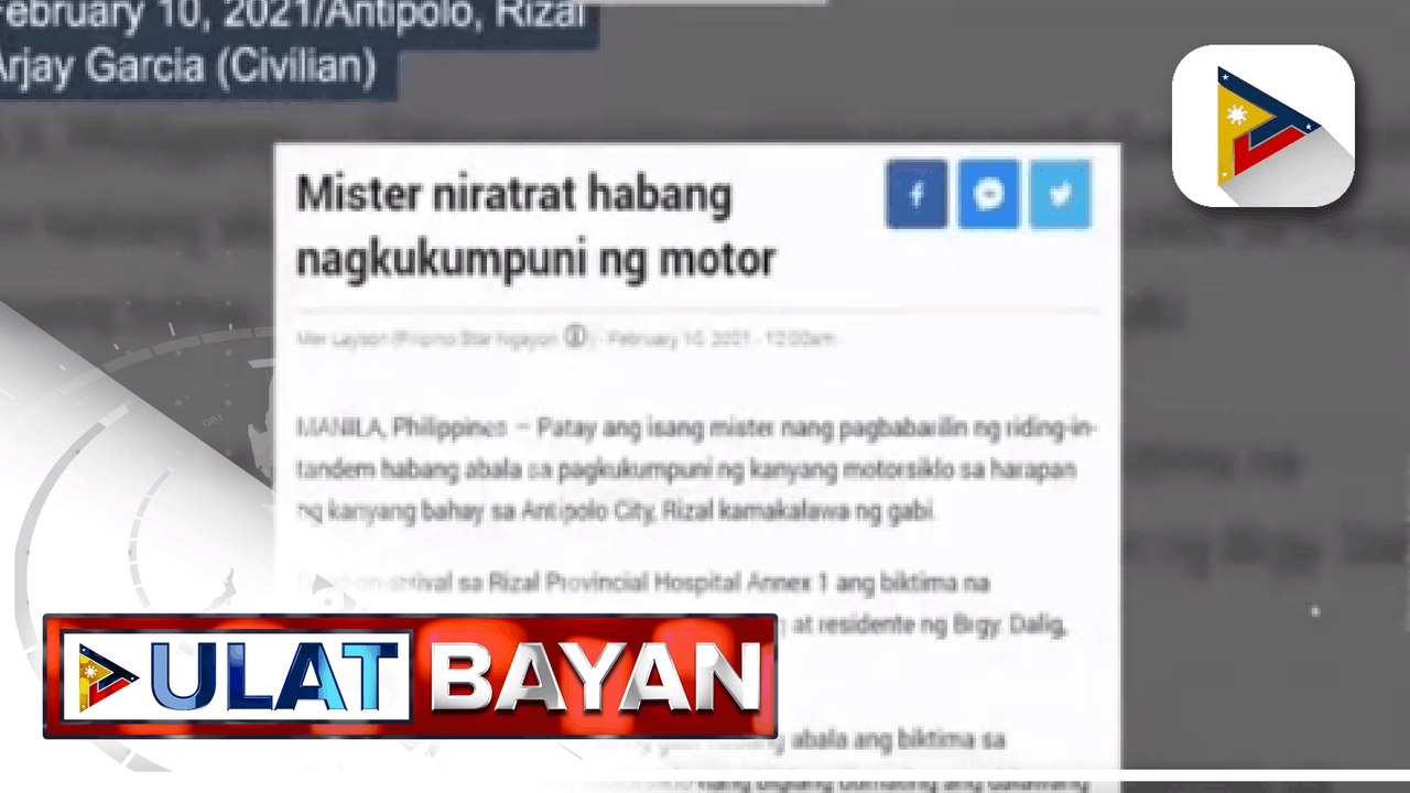 Senate blue ribbbon committee: Bilang ng nabibiktima ng riding-in-tandem crimes, tumataas; halos 50% ng taniman ng sinuyas sa Ilocos region, napinsala ng harabas; DA, paiimbestigahan na ang umano'y mapanamantalang traders na 'di nagbabagsak ng supply ng k
