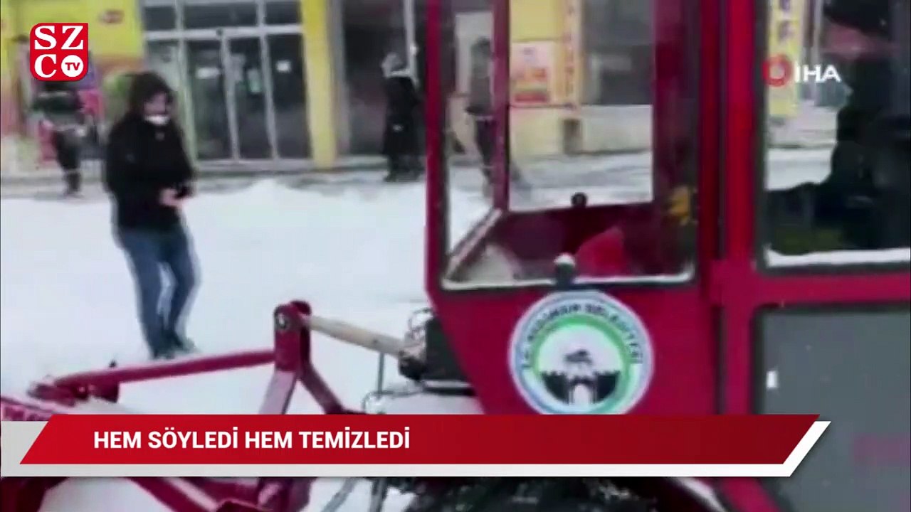 Temizlik işçisi hem söyledi hem temizledi