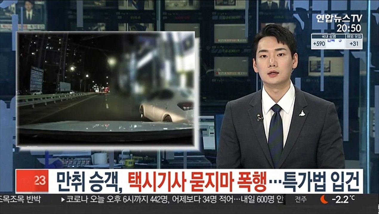 만취 승객, 택시기사 묻지마 폭행…특가법 입건