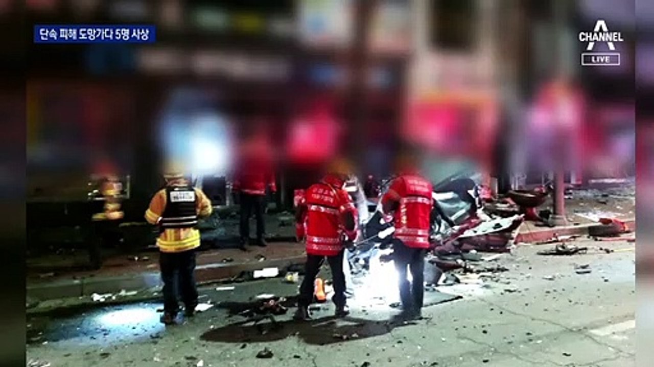 음주단속 피해 달아나다 가로수 들이받고 5명 사상